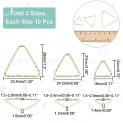 30個3スタイルアロイペンダント  三角形  ライトゴールド  18~33.5x19~38x1.5~2.8mm  穴：1.4~1.5mm  10個/スタイル&nbsp;FIND-CA0006-02