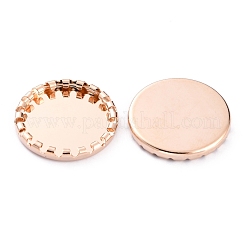 304ステンレススチールカボションセッティング  レースエッジベゼルカップ  フラットラウンド  ローズゴールド  17x2mmトレイ：14mm&nbsp;STAS-Y001-08RG