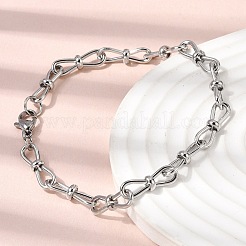 304ステンレススチールリンクチェーンブレスレット＆ネックレスジュエリーセット  カニカン付き  ステンレス鋼色  600mm&nbsp;SJEW-L199-10P