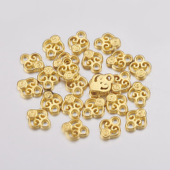 合金チャーム  ハート  鉛フリー及びカドミウムフリー  ゴールドカラー  10x8x2mm  穴：1.5mm&nbsp;EA10673Y-G
