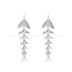 Ocean Alloy & Synthetic Turquoise Dangle Earrings&nbsp;WGCA288-02