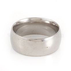 変色しにくい201ステンレススチール製プレーンバンドリング  ステンレス鋼色  サイズ7  内径：17mm  8mm&nbsp;RJEW-G107-8mm-7-P