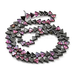 Half Plated Electroplate Transparent Glass Beads Strands&nbsp;EGLA-G037-08A-HP01