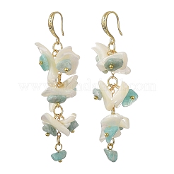 Natural Amazonite & Natural Shell Dangle Earrings for Women&nbsp;EJEW-JE07385