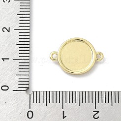 真鍮製の宗教用フラットラウンドチャーム（聖人コネクタチャーム付き）  長持ちメッキ  ラックめっき  鉛フリー＆カドミウムフリー  18KGP本金メッキ  12x17x2.5mm  穴：1.2mm&nbsp;KK-H537-11G