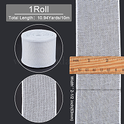 ポリエステル模造黄麻布リボン  なし模様  フラット  ホワイト  2-1/2インチ（63mm）  約10.94ヤード（10m）/ロール&nbsp;SRIB-WH0017-03B