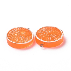 Flat Round Resin Fruit Pendants&nbsp;RESI-H144-10A