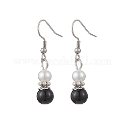 Glass Pearl Beads Necklace & Bracelet & Dangle Earring Sets for Women&nbsp;SJEW-JS01322