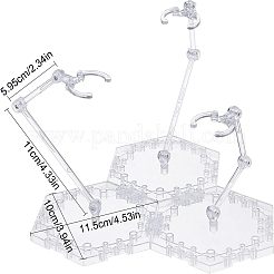 DIYアジャスタブルアクションフィギュアホルダーディスプレイスタンドベースセット  hg1/144モデルの場合  透明  100x115x8mm  3個/セット&nbsp;DJEW-WH0001-01