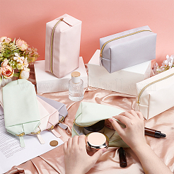 12Pcs 4 Colors Portable Travel PU Leather Zipper Cosmetic Storage Bags&nbsp;ABAG-WA0001-03