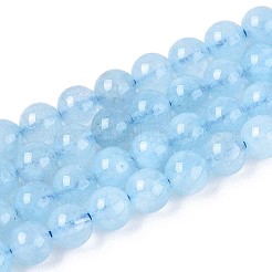 天然石クォーツビーズ連売り  染め  ラウンド  ライトスカイブルー  6mm  穴：0.9mm  約63~64個/連  15.16~15.35''（38.5~39センチメートル）&nbsp;G-T144-6mm-10A