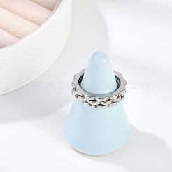 女性用304ステンレススチール指輪  ステンレス鋼色  usサイズ7（17.3mm）&nbsp;RJEW-A052-01A-P