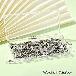 60pcs12スタイルチベットスタイルアロイペンダント  鳥かご  アンティークシルバー  17.5~34.5x12~25x1.5~2mm  5個/スタイル&nbsp;FIND-CJ0001-87