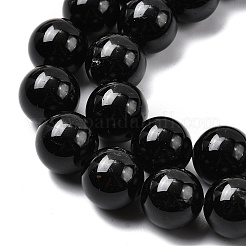 Natural Black Tourmaline Beads Strands&nbsp;G-G763-01-12mm-A