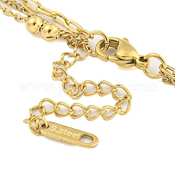 Ion Plating(IP) 304 Stainless Steel Multi Layered Necklaces&nbsp;NJEW-S426-07G