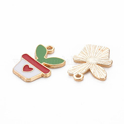 Alloy Enamel Pendants&nbsp;ENAM-S121-175B-RS