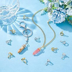 真鍮製六角ビーズキャップベイル 40色 2個  ポイントジェムストーンペンダント作り用  プラチナ·ゴールデン  16.5x12x10mm  穴：5x4mm＆9x9mm  20個/カラー&nbsp;KK-UN0001-24