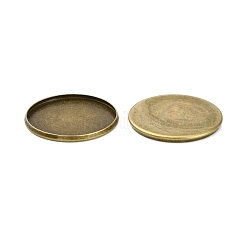 鉄プレーンエッジベゼルカップ  カボションのセッティング  フラットラウンド  アンティークブロンズ  トレイ：25mm  27x2mm&nbsp;X-MAK-Q011-25AB-25mm