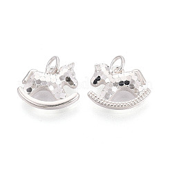 Textured 925 Sterling Silver Rocking Horse Charms&nbsp;STER-T009-09S