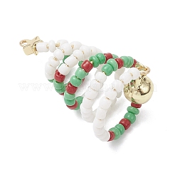 Glass Seed Beaded Christmas Tree Big Pendants&nbsp;PALLOY-TA00330-03
