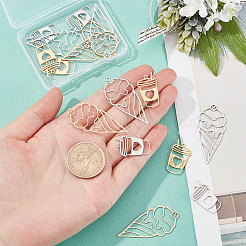16Pcs 4 Style 201 Stainless Steel Pendants&nbsp;STAS-DC0006-57