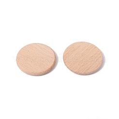 未完成の天然ブナ材カボション  フラットラウンド  バリーウッド  30.5x3.5mm&nbsp;WOOD-E010-10
