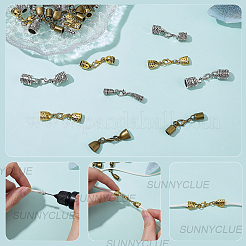 32Pcs 8 Styles Alloy Cord Ends&nbsp;HJEW-SC0003-06