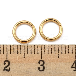 304ステンレス鋼のはんだ付けされた閉じた丸カン  ラウンド  ゴールドカラー  18ゲージ  7x1mm  内径：5.5mm&nbsp;STAS-E482-15C-G