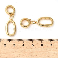 ラックメッキ真鍮は留め金の上に折ります  オーバル  18KGP本金メッキ  長さ38mm  オーバル：21x12x3mm  リングクラスプ：14.5x11x4mm  穴：7.5mm&nbsp;KK-Q807-05G