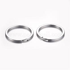 変色しにくい304ステンレススチール製キーチェーン留め具  スプリットキーリング  ステンレス鋼色  30x3mm&nbsp;KEYC-D049-02