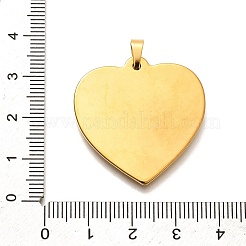 304ステンレスペンダント  花のチャーム入りハート  18KGP本金メッキ  31x31x3mm  穴：4x3mm&nbsp;STAS-B079-02G-02