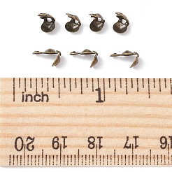鉄のボールチープ  カロット終了  クラムシェルノットカバー  アンティークブロンズ  8x4mm  穴：1.5mm  内径：3mm&nbsp;IFIN-FS0001-29AB