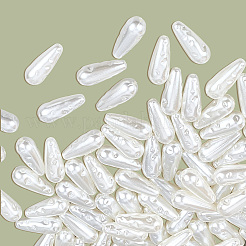 100個のABSプラスチックイミテーションパールビーズ  ティアドロップ  乳白色  19x8mm  穴：1.4mm&nbsp;OACR-LT0001-06