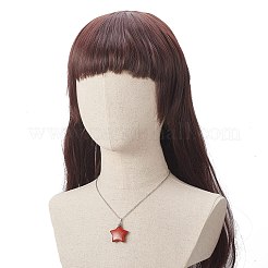 天然石スターペンダントネックレス  女性用304ステンレスジュエリー  45x0.2cm&nbsp;NJEW-JN04197