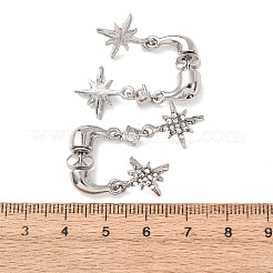 Brass Rhinestone Stud Dangle Earrings&nbsp;EJEW-B0160-01P