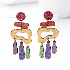 Fashionable Acrylic Nuggets with Teardrop Dangle Stud Earrings&nbsp;FS-WG742C9-01