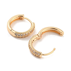 Brass with Cubic Zirconia Hoop Earrings&nbsp;EJEW-G363-15KCG