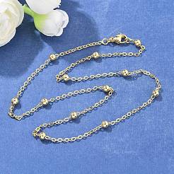 女性用真鍮サテライトチェーンネックレス  カドミウムフリー＆鉛フリー  18KGP本金メッキ  44.2~45.5cm&nbsp;NJEW-P265-06G