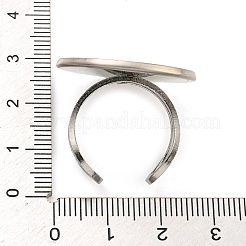 変色しない304ステンレススチールオープンカフ金具  ベゼルカップリングのセッティング  フラットラウンド  ステンレス鋼色  内径：18mm  トレイ：25mm&nbsp;STAS-R123-02F-P