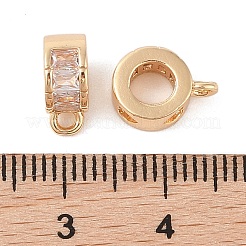 真鍮パヴェクリアキュービックジルコニアビーズ  カン付き  ゴールドカラー  10.5x7.5x4.5mm  穴：1.6mm&nbsp;LS-KK-N256-08G-B