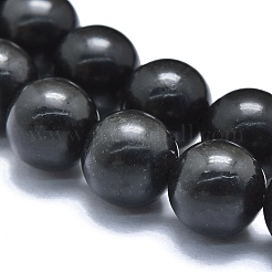天然のシュンガイトビーズ連売り  ラウンド  6~6.5mm  穴：0.6mm  約61個/連  15.35インチ（39cm）&nbsp;G-M353-A04-6mm