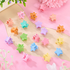 ヘアアクセサリー20個  プラスチックバンスクリップ  スプレー式塗料  スター  ミックスカラー  14x14x17mm&nbsp;PHAR-TADJ0001-04