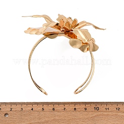女性用合金＆鉄カフバングル  花  内径：2-1/4インチ（5.8cm）&nbsp;LS-BJEW-F501-01C-KCG