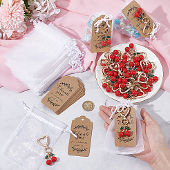 30Pcs Cherry Resin Pendant Decorations&nbsp;HJEW-DR00252