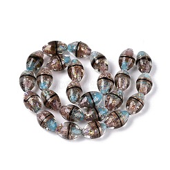 Two Tone Color Handmade Foil Glass Beads&nbsp;FOIL-Q001-01E