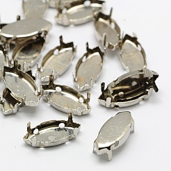 Brass Sew on Prong Settings&nbsp;KK-A126-4x15mm-P