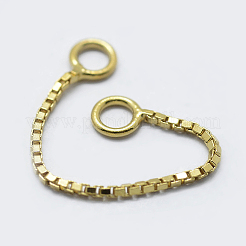 スターリングシルバーベネチアンチェーン925個  ゴールドカラー  30x0.65mm  穴：1mm&nbsp;STER-K171-10G
