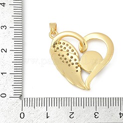Brass Micro Pave Clear Cubic Zirconia with Glass Pendants&nbsp;KK-G524-01G-07