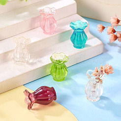 10個 5色樹脂製花瓶ミニチュア装飾品  マイクロランドスケープホームドールハウスアクセサリー  小道具の装飾のふりをする  ミックスカラー  19.5x13.5mm  2個/カラー&nbsp;DJEW-TA0001-19