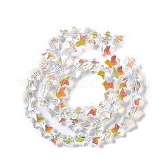 カット加工ガラスビーズ連売り  透明  スター  13x13.5x7mm  穴：1mm  約60個/連  27.17''（69センチメートル）&nbsp;EGLA-E030-01D